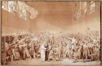 The Oath of the Tennis Court (preparatory drawing) by Jacques Louis David