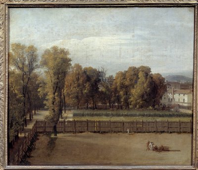 View of the Luxembourg Garden in Paris. Painting by Louis David. 1794 by Jacques Louis David