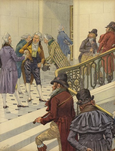 French emigrants are welcomed back to France at the Tuileries Palace in Paris by Jacques Marie Gaston Onfray de Breville (Job)