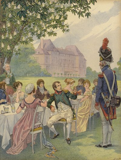 Napoleon Bonaparte and Josephine at a Garden Party in the Grounds of the Chateau de Malmaison by Jacques Marie Gaston Onfray de Breville (Job)