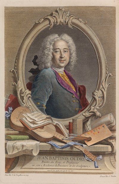 Portrait of Jean-Baptiste Oudry 1686-1755, 1755 by Jacques Nicolas Tardieu