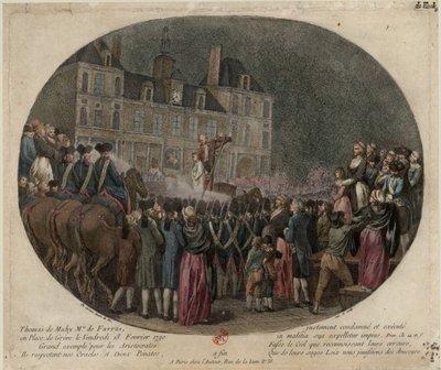 The Execution of Thomas de Mahy, Marquis de Favras, February 18, 1790, 1790 by Jacques Philippe Caresme