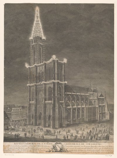 View of the Cathedral of Strasbourg by Jacques Philippe Le Bas