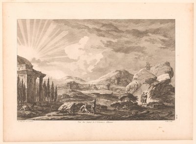 View of a Ruin in Athens, Possibly the Dionysus Theatre by Jacques Philippe Le Bas