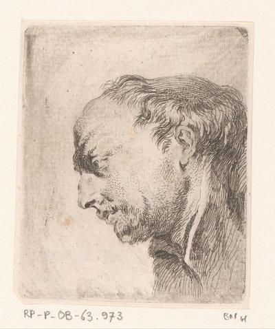 Head of a Balding Man by Jacques Philippe Le Bas