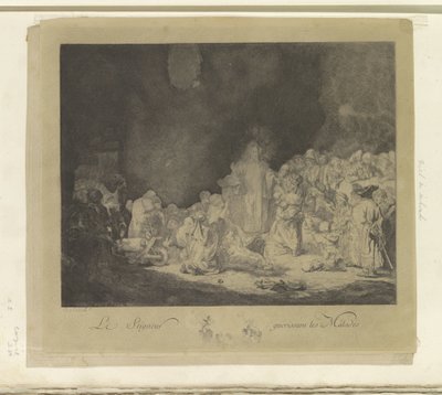 Preaching Christ (The Hundred Guilder Print) Le Seigneur guérissant les Malades Recueil de quatre-vingt-cinq estampes originales (series title) by Jacques Philippe Le Bas