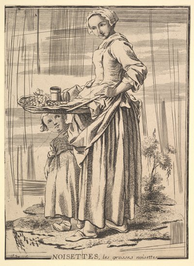 Reverse copy of Noisettes Nutcrackers, from Les Cris de Paris by Jacques Philippe Le Bas