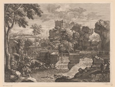 River Landscape with the Holy Family on the Flight to Egypt by Jacques Prou