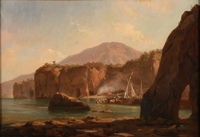 Caves and Cliffs by the Sea by Jacques Raymond Brascassat