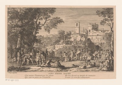 Landscape with Group of People Watching a Long Jump Competition by Jacques Rigaud