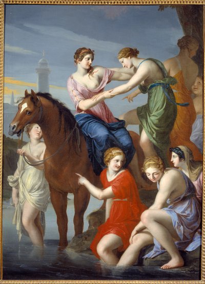 Ancient Rome: Clelia Passing the Tiber. The Roman Heroine Delivered Hostage to Porsenna, King of the Etruscans, Who Was Besieging Rome, Escaped with Her Companions Crossing the Tiber in 507 BC by Jacques Stella