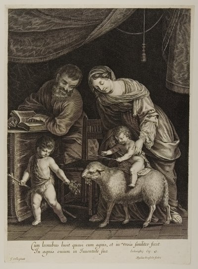 Holy Family with Saint John (engraved by Gilles Rousselet) by Jacques Stella