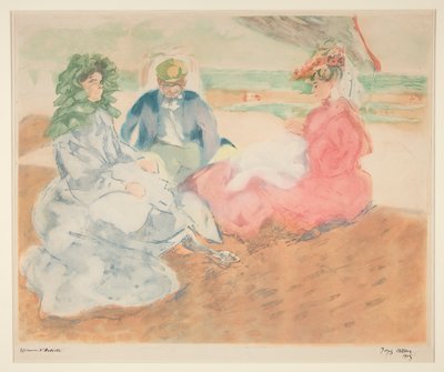 Under the Tent, On the Beach (Blonville) by Jacques Villon
