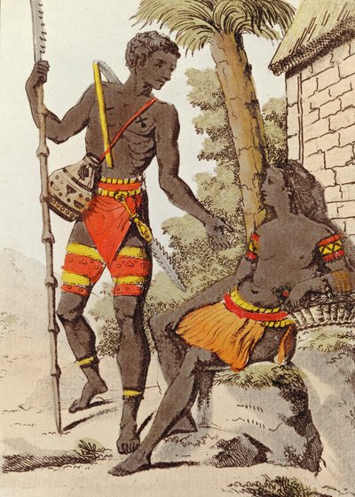 Man and Woman from the Palau Islands by Jacques after Grasset de Saint Sauveur