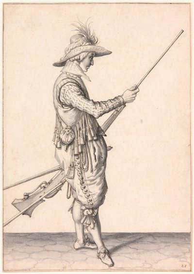 A Soldier Loading a Musket, "Ramme in Your Pouder" by Jacques de Gheyn II