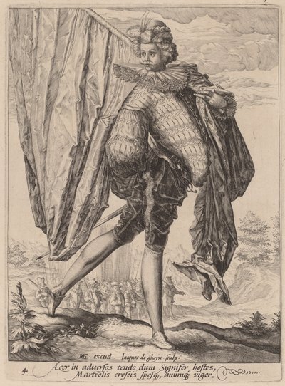 Soldier Armed with Broadsword and Shield by Jacques de Gheyn II after Hendrik Goltzius