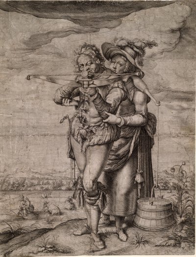 The Crossbowman and the Milkmaid by Jacques de Gheyn the Younger