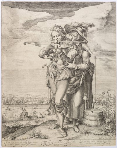 The Crossbowman and the Milkmaid, c. 1610 by Jacques de Gheyn the Younger