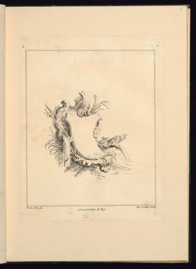 Design for Cartouche Evoking the Sea by Jacques de Lajoüe