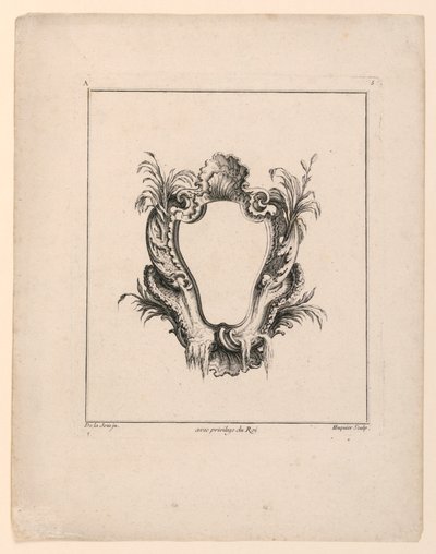 Escutcheon, from Recueil Nouveau de Differens Cartouche by Jacques de Lajoüe