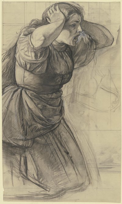 Terrified Woman from the "Lightning-Struck Shepherd" by Jakob Becker