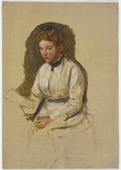 Young Girl in White Blouse by Jakob Becker