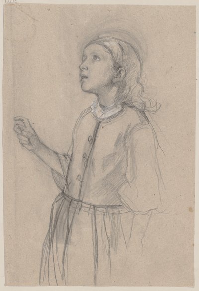 Little Girl, Drawn from the Left by Jakob Becker
