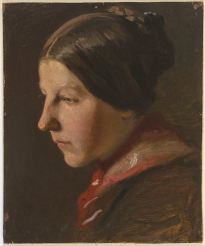 Portrait Head of a Peasant Girl by Jakob Becker