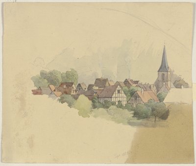 Village with Church by Jakob Becker