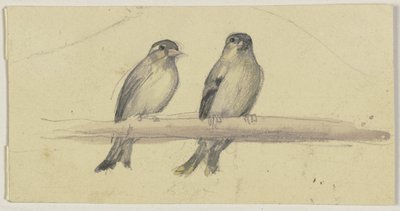 Two Birds on a Perch by Jakob Becker
