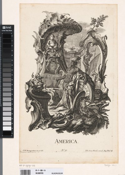 Rocaille with the Personification of the Continent America by Jakob Gottlieb Thelott