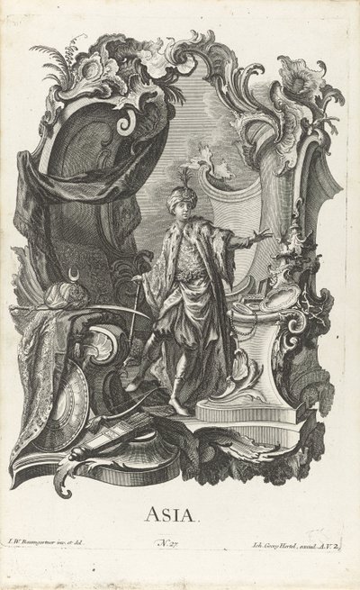 Rocaille with the Personification of the Continent Asia by Jakob Gottlieb Thelott