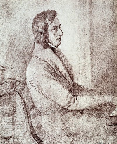 Portrait of Frederick Chopin, Polish Composer by Jakob Götzenberger