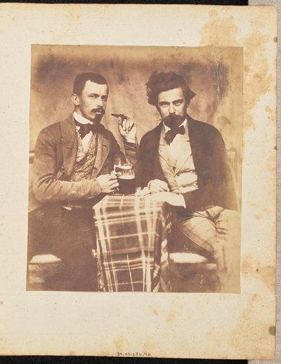 Portrait of Two Men at a Table by Jakob Höflinger