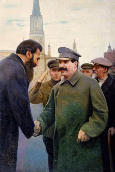 The Meeting of Joseph Stalin and Otto Schmidt by Jakoff Jakovlevitch Kalinitchenko