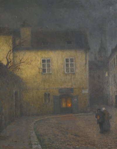 A Street Corner in Prague by Jakub Schikaneder