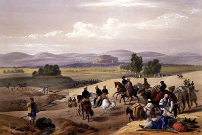 The Approach to the Fortress of Kwettah, from Sketches in Afghanistan by James (after) Atkinson