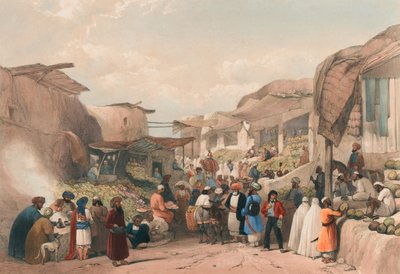 The Main Street in the Bazaar at Kabul in the Fruit Season, c.1839 by James (after) Atkinson
