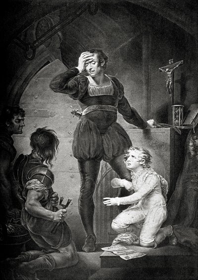King John. Act IV, Scene I: Hubert with Arthur in the Prison by James (after) Northcote