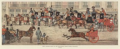 West Country Mails at the Gloucester Coffee House, Piccadilly by James (after) Pollard