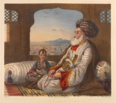 Dost Mahommed King of Caubul and his Youngest Son by James (after) Rattray