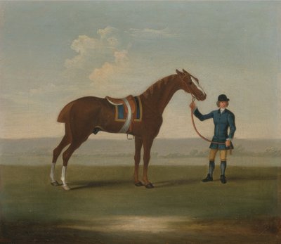 A Chestnut Horse (possibly Old Partner) held by a Groom by James (attr.) Seymour