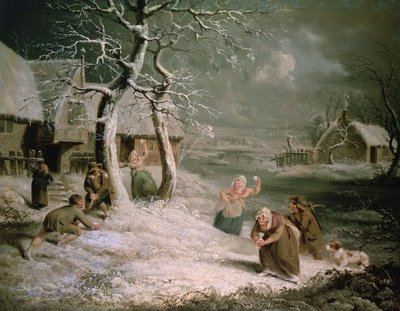 Peasants Snowballing by James (attr. to) Ward
