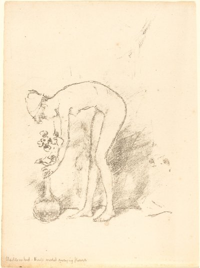 A Nude Model Arranging Flowers, c. 1892 by James Abbott McNeill Whistler
