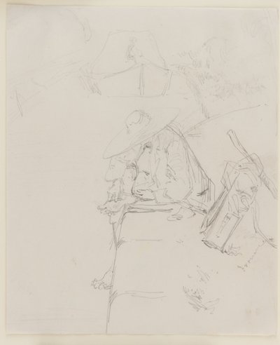 A Man Seated on the Edge of a Wall by James Abbott McNeill Whistler