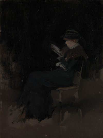 Arrangement in Black: Girl Reading, ca. 1880-90 by James Abbott McNeill Whistler