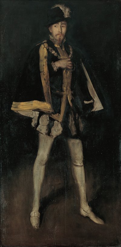 Arrangement in Black, No. 3: Sir Henry Irving as Philip II of Spain, 1876, reworked 1885 by James Abbott McNeill Whistler