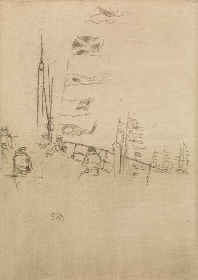 Bunting, from a set of twelve etchings entitled The Naval Review by James Abbott McNeill Whistler
