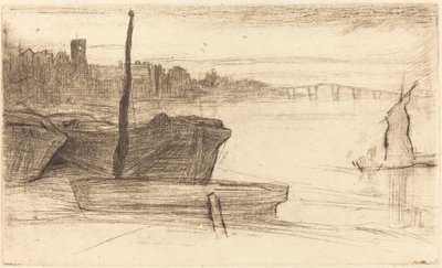 Chelsea Bridge and Church, c. 1870-1871 by James Abbott McNeill Whistler