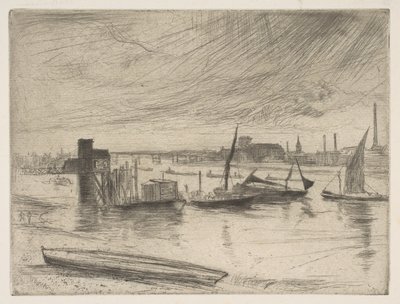 Early Morning, Battersea Battersea Dawn Cadogan Pier by James Abbott McNeill Whistler